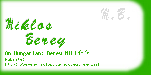 miklos berey business card